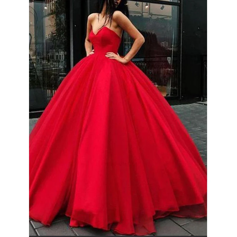 

Sweetheart Vestidos Tull Vestido Formatura Ball Gown Long Evening Prom Dresses 2021 Robe De Soiree Womens Evening Dresses Party