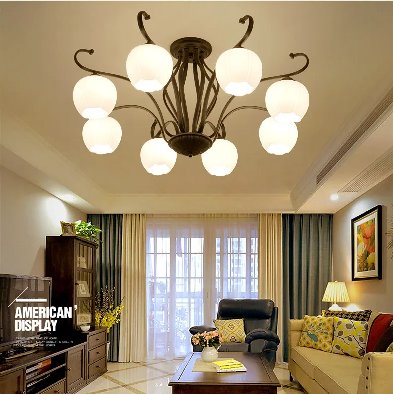 American chandelier modern minimalist wrought iron lamps European style living room lamp atmosphere Jane restaurant bedroom Nordic |