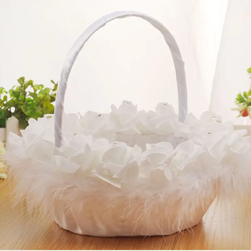 

Free shipping Western Wedding Ceremony Romantic Rhinestone Foam Rose Party Flower Girls Basket