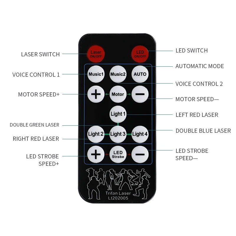 AOSONG Лазерная лампа вспышка светильник звук Управление сцены DJ с пультом