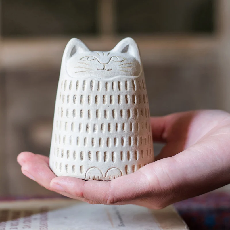 Двухмерная скульптура Кот животное кукла украшение рабочего стола для дома и