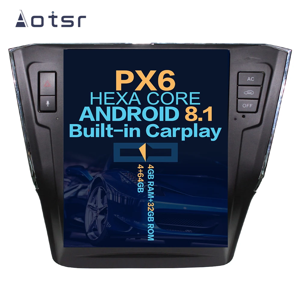 Автомобильный мультимедийный DVD плеер Aotsr Tesla с вертикальным экраном 10 4 дюйма Android