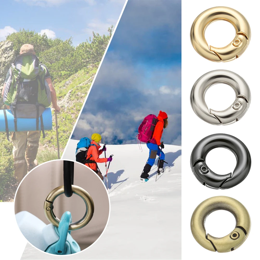 

7mm Zinc Alloy Plated Gate Spring O-Ring Buckles Clips Carabiner Purses Handbags Round Push Trigger Snap Hooks Carabiner