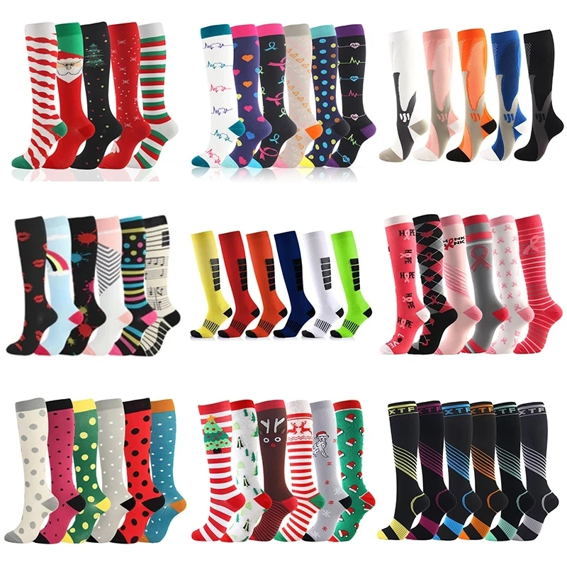 

6 Pairs Compression Socks Men Women Pressure Socks Compressed Anti Fatigue Pain Relief Knee Prevent Varicose Veins Sports Socks