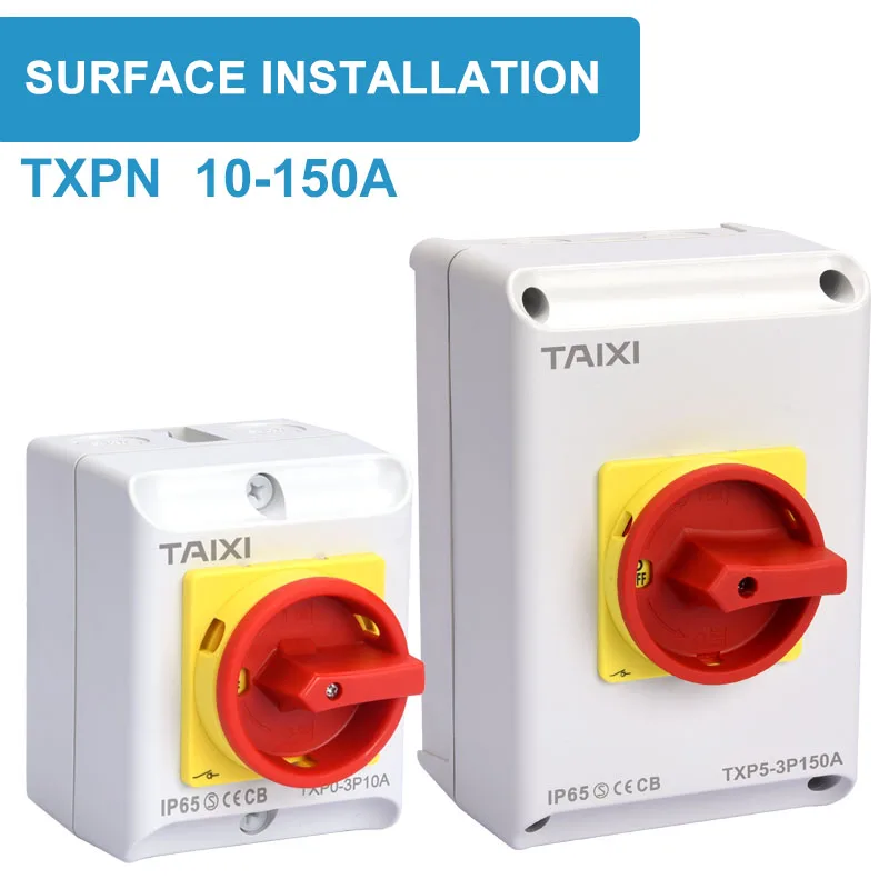 Поворотный изолятор IP65 Кулачковый выключатель 20 А вкл. 0 1 4 полюса 8 терминалов