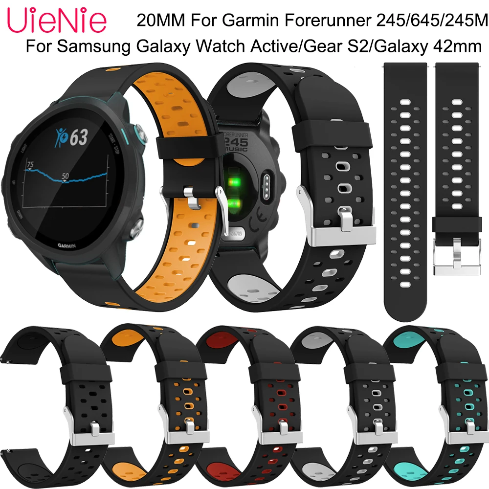 Ремешок 20 мм для Garmin Forerunner 245/645/245 м сменный Браслет Samsung Galaxy Watch Active/Gear S2/Galaxy 42