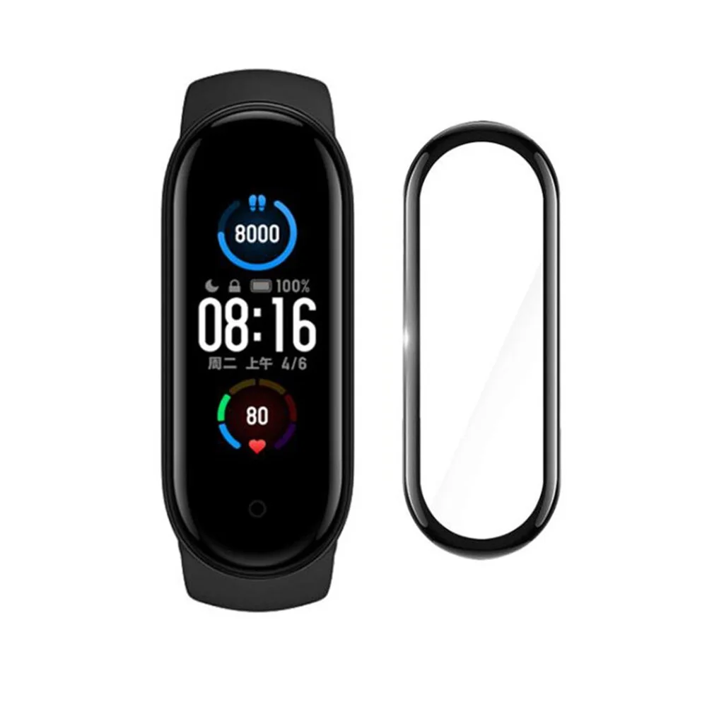 3D Изогнутые часы Защита экрана для Xiaomi Mi Band 5 Smartwatch защитная пленка из мягкого