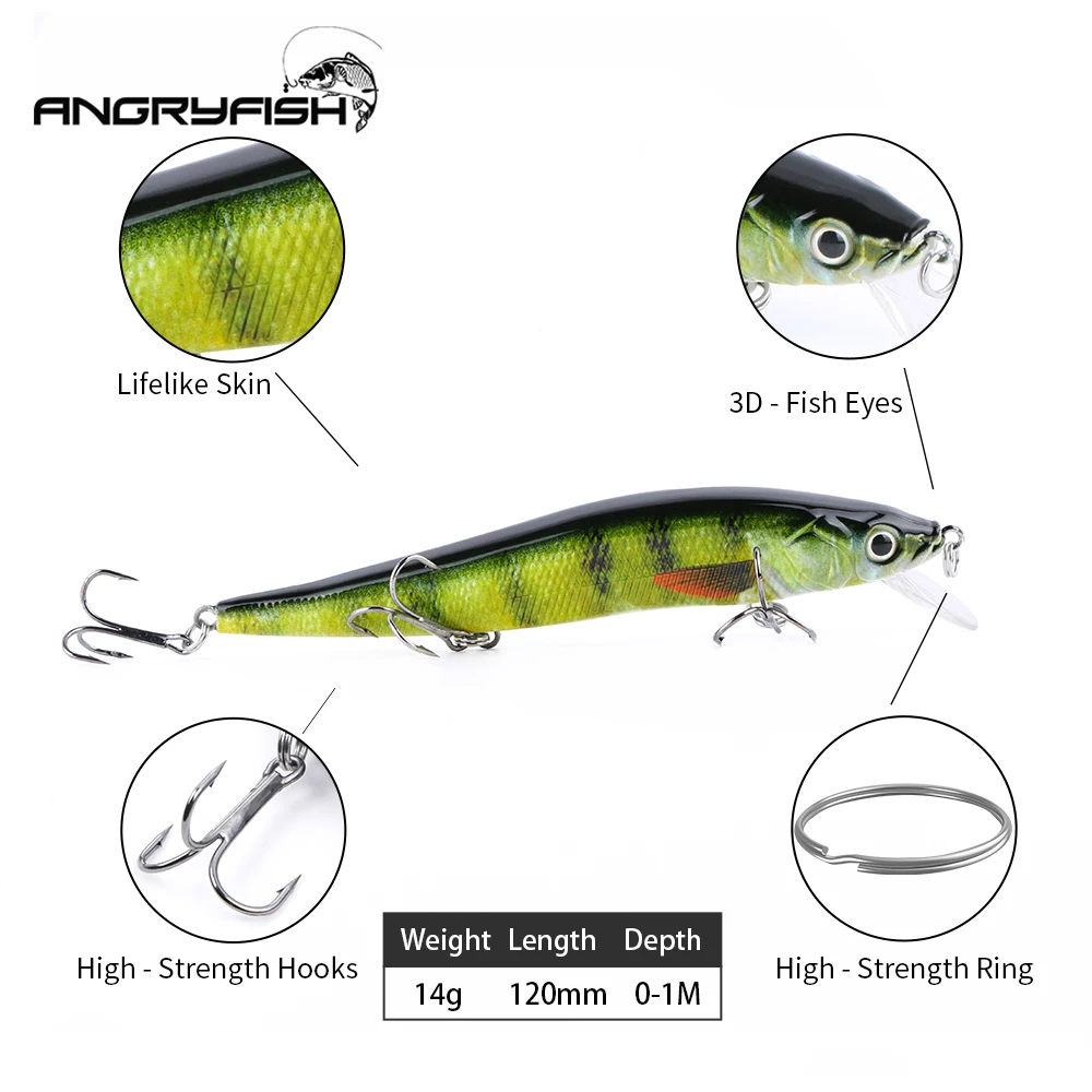 ANGRYFISH горячая Распродажа 5 шт. 14 см 6 г рыболовные приманки Реалистичная