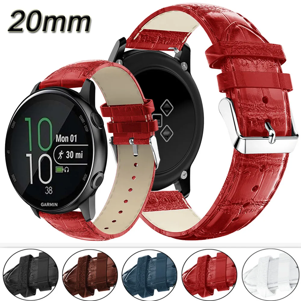 Ремешок из натуральной крокодиловой кожи для Garmin Forerunner 645 / Vivomove HR Vivoactive 3 сменный