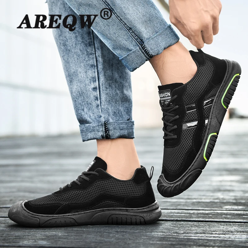 

2021 New Men's Shoes Summer Soft Bottom Mesh Low-top Sneakers Hollow Casual Shoes
