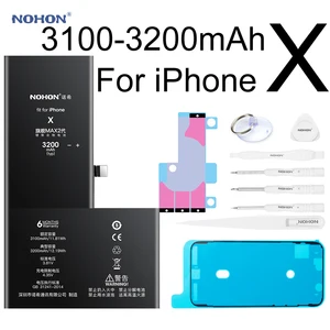 nohon battery for iphone x iphonex 3100 3200mah high capacity replacement phone li polymer batteries for apple iphone x iphonex free global shipping