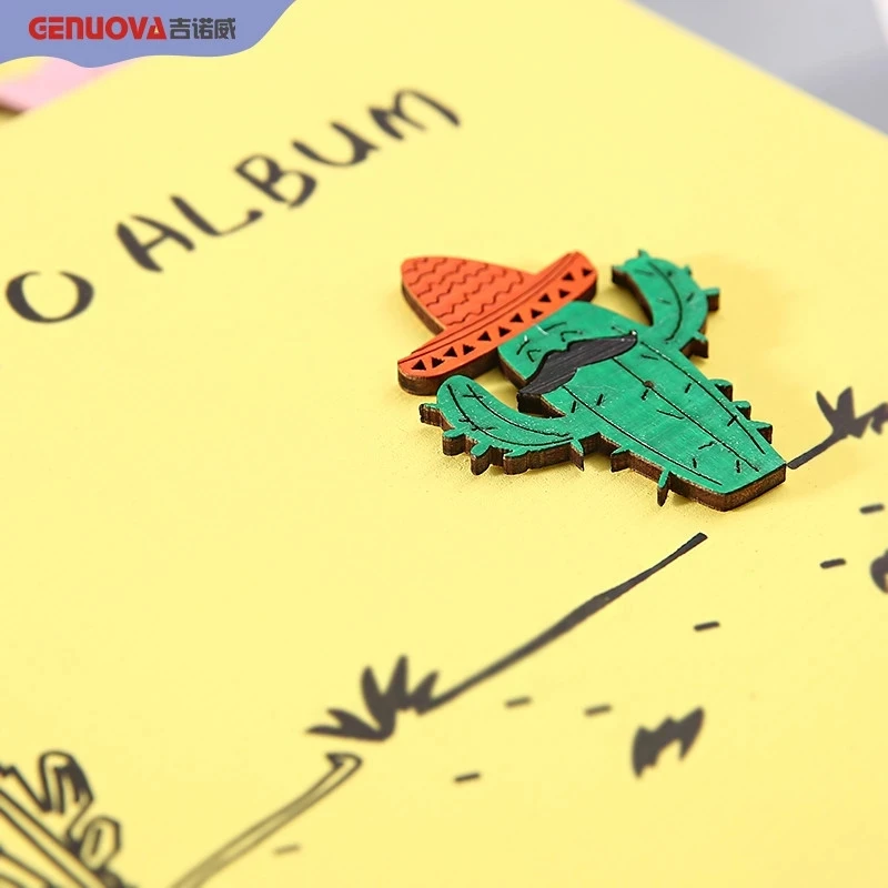 

8 Inch Wooden Cover Photo Album Handmade Loose-Leaf Paste Photo Album Baby Growth Photo Album DIY Wedding Anniversary