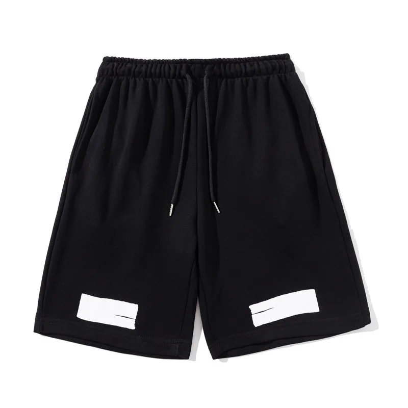 

Off White, Kanye, cotton shorts, men's casual sweatpants, split pants, men's and women's summer fashion, straight leg pants
