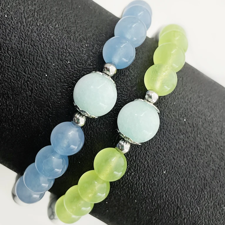 

Natural Stone Bracelets for Women Gemstone White Turquoise Lapis Lazuli Green Blue Jade Malaysian Jade Stainless Steel Bangle