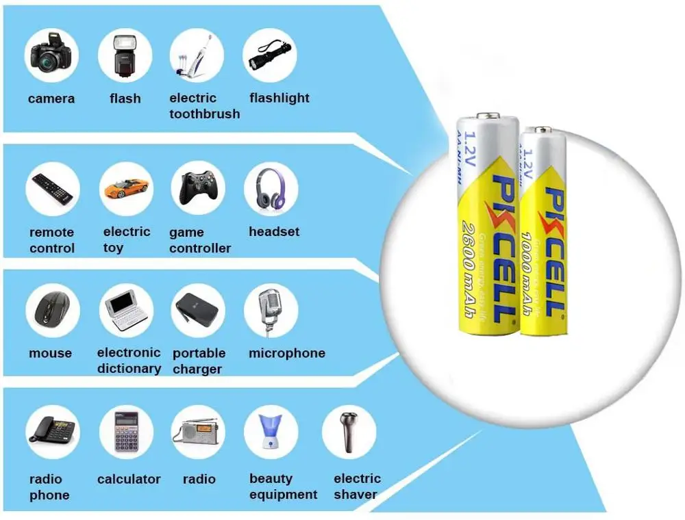 Аккумуляторные батарейки PKCELL 4 шт./карта 2600 мАч 1000 1 2 в|battery case for iphone 3gs|battery lr41battery atv