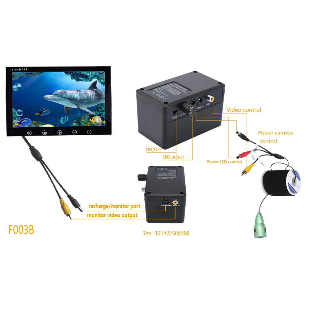 Дешево Видеокамера для подводной рыбалки GAMWATER, комплект из 6 светодиодный ных ламп с цветным монитором 9 дюймов, HD 1000tvl, 20 м 30 м 50 м