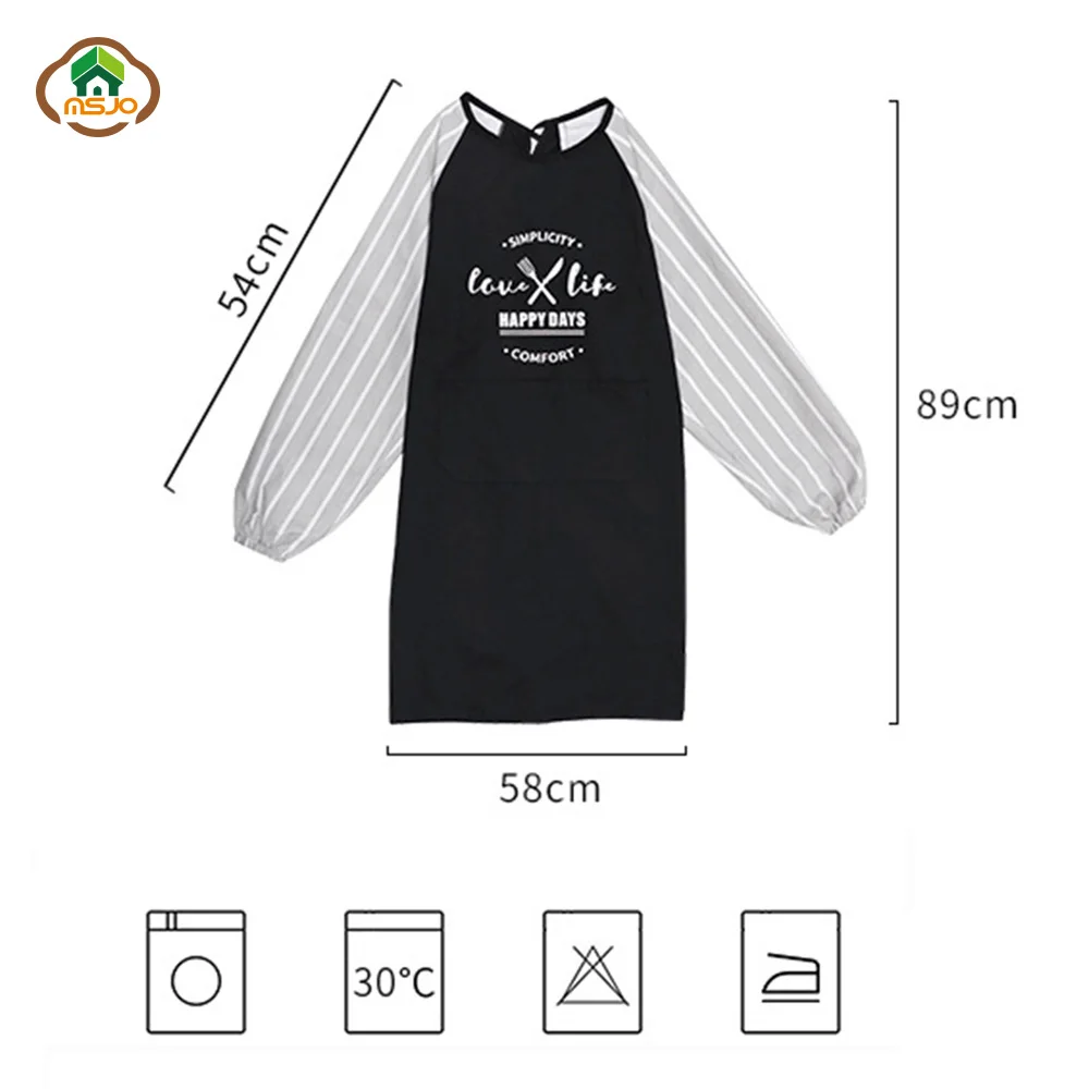 MSJO хлопковый фартук с рукавами для взрослых женщин и мужчин дизайнерский выпечки