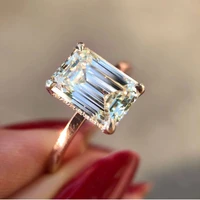 new fashion womens rose gold engagement ring white zircon retro ring