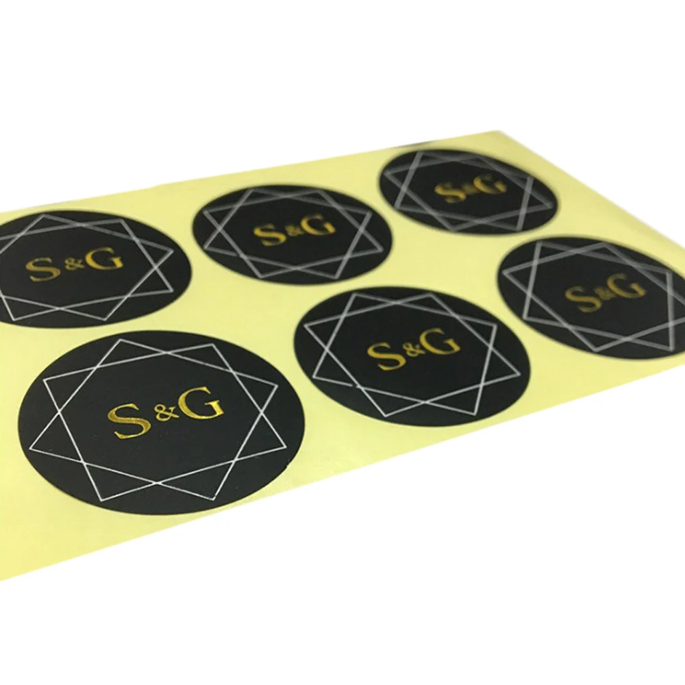 Custom Sticker Label Printing Logo Coated Paper PET/ PP/ Plastic PVC Vinyl Paper Transparent Clear Adhesive Round Sticker