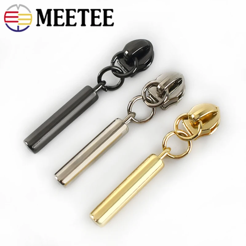 

Meetee 10pcs 5# Zipper Slider for Nylon Metal Zip Jacket Coat Bag Zippers Head Puller Repair Kit DIY Clothing Sew Zips Accessory