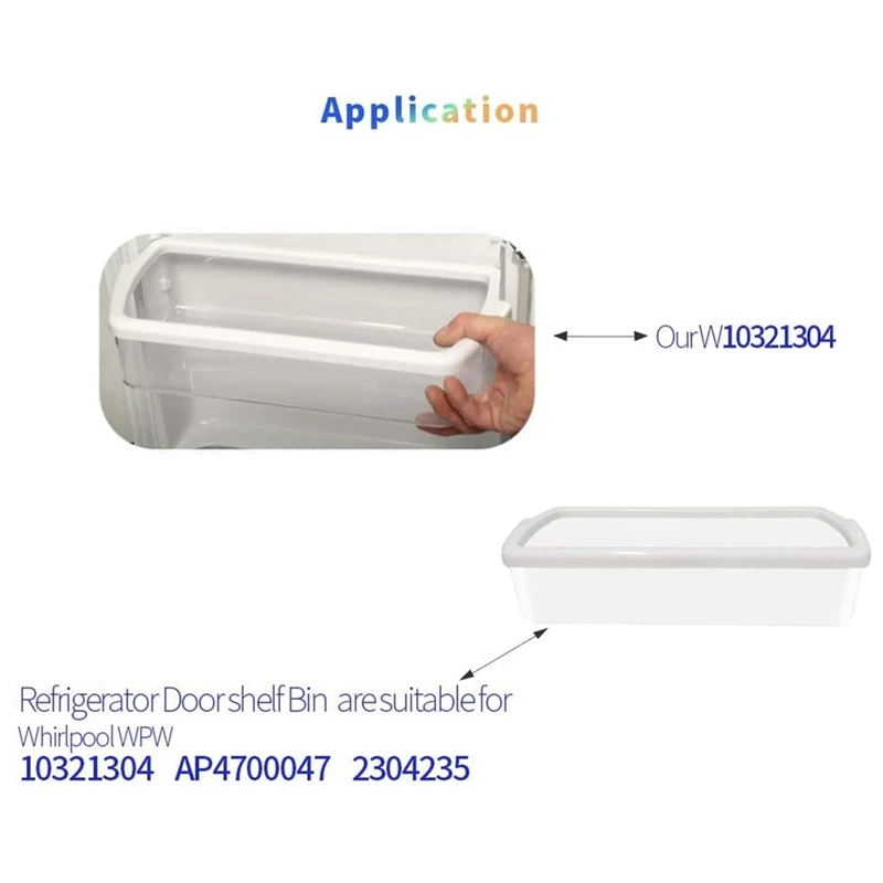 W10321304 Refrigerator Door Shelf Bin For Whirlpool Refrigerators Replaces AP6019471 2171046 2171047 2179574 2179575 | Бытовая техника
