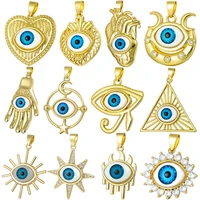 juya diy christmas talisman pendant jewelry making accessories handmade gold creative fatima greek evil eye charms supplies