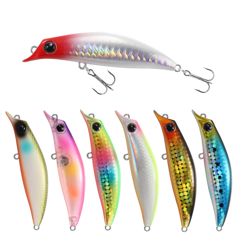 

AI-SHOUYU 1pc Hard Minnow Bait 75mm 8g Magnetic Fishing Wobblers Floating High Quality Suspending Artificial Fishing Lure Tackle
