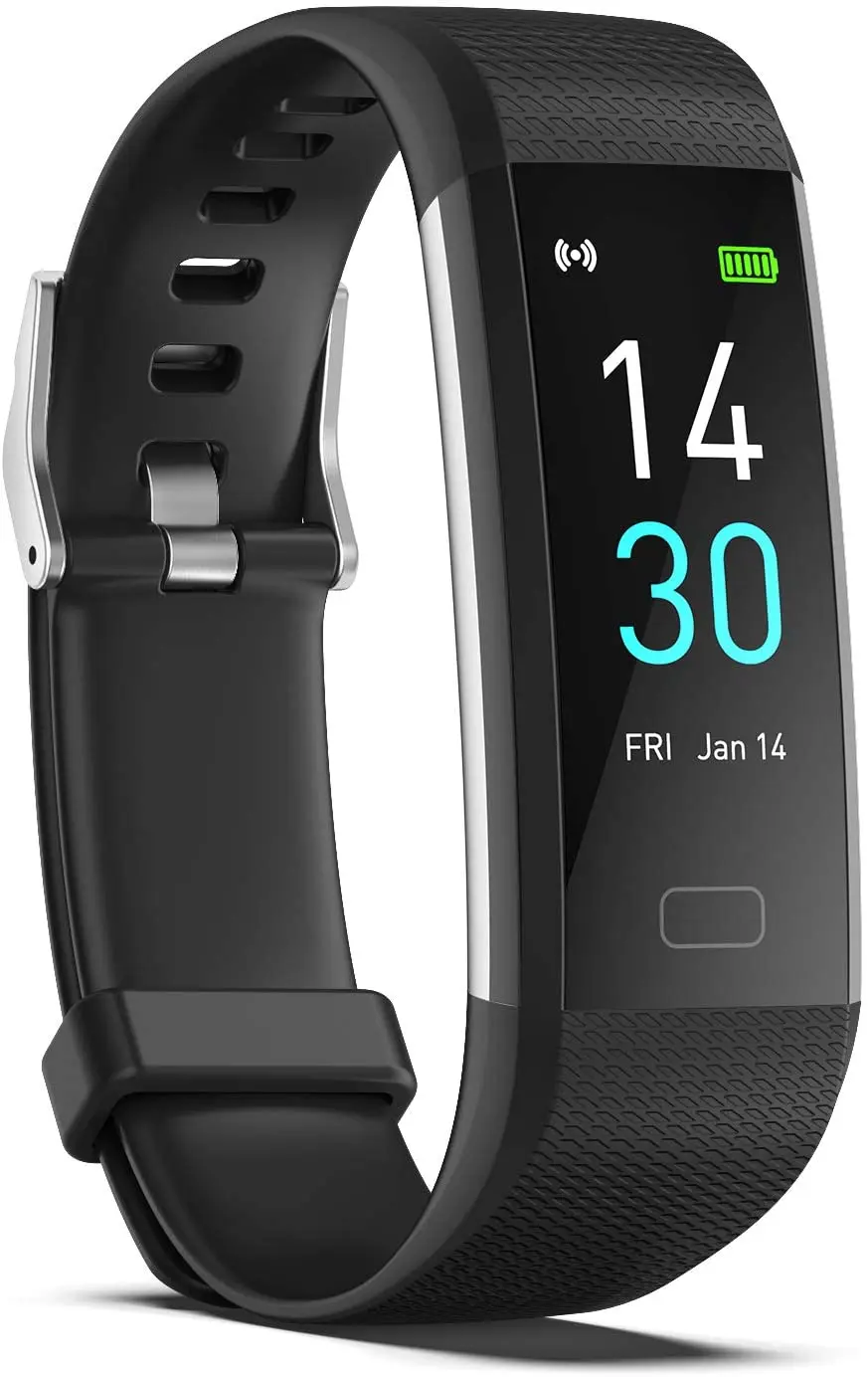 

Waterproof Fitness Tracker Monitor Heart Rate Sleep Blood Pressure Blood Oxygen, Step Count, Calorie 16 Sports Modes Activity