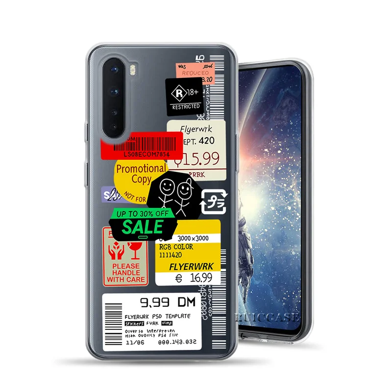 colorful smile face label art silicone phone case for oneplus nord 7 8 9 pro 7t 8t n100 n10 5g lovely coque soft fundas cover free global shipping