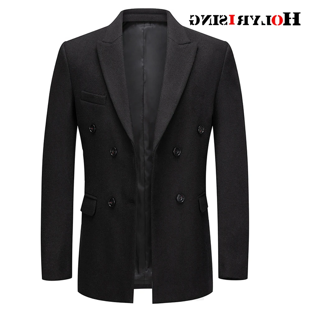 

Шерстяное мужское пальто на двойной пуговице, зимнее теплое деловое пальто, Удобная верхняя одежда из смешанной шерсти 3xl 19367