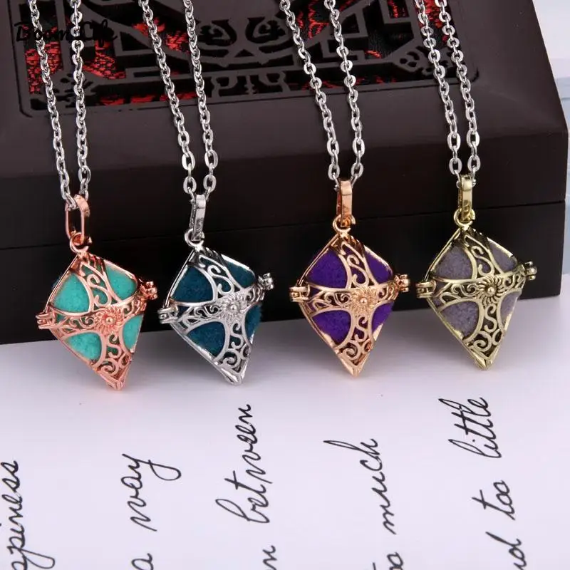 Ювелирные изделия для ароматерапии винтажная Крестовая клетка ожерелье с