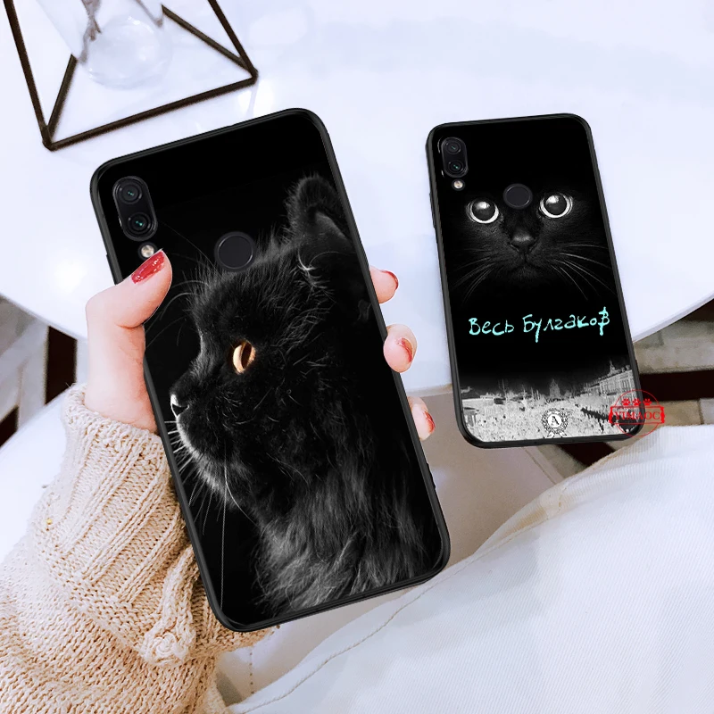 Black Cat Staring Eye On Silicone Case for Redmi Note 4X 5 Pro 6 5A Prime 7 8 |