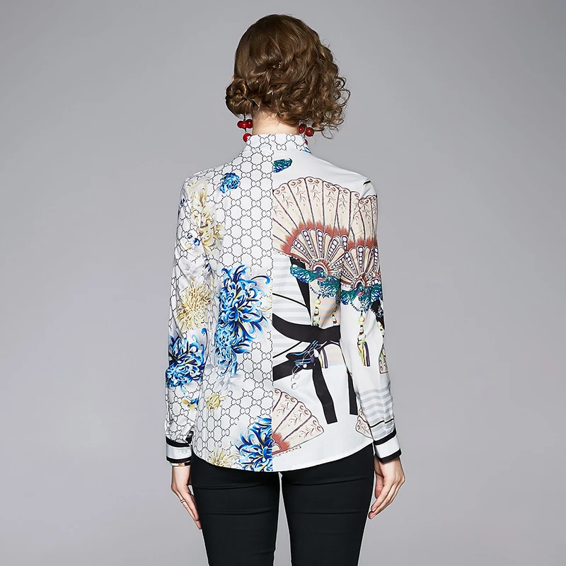 Женские блузки и топы 2020 летняя рубашка с длинным рукавом принтом в виде лошадей