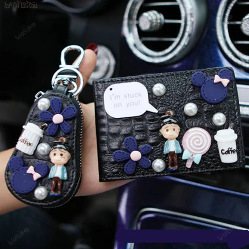 Car supplies cartoon car key bag set universal driver's license card wallet with different colors CD50 Q04 | Автомобили и