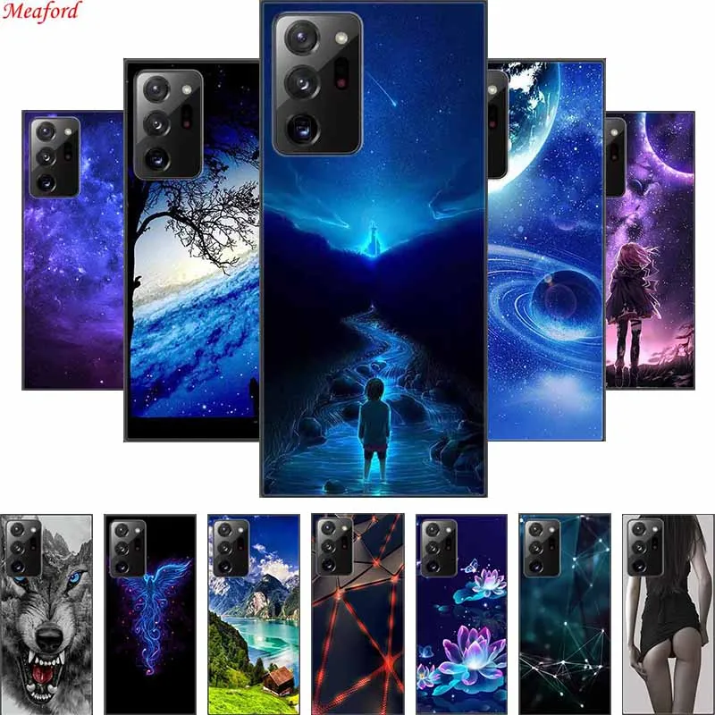 

For Samsung Galaxy S21 Note 20 Ultra Phone Case Cover Black Silicone Case For Samsung S20 Note 20 Ultra Back Cover Cases Funda