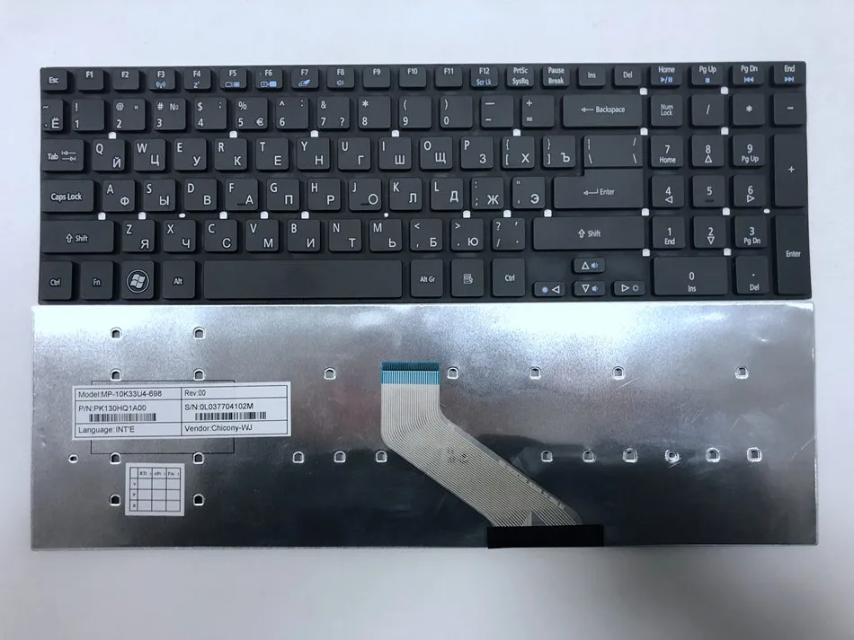 

Русская клавиатура для ноутбука Acer Aspire, V3-571G, V3-771G, V3-571, 5755G, 5755, V3-531, V3-771, V3-551G, V3-551, 5830TG, MP-10K33SU-6981