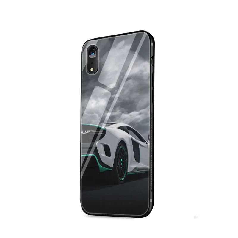 Desxz GTR SPORT CAR Tempered Glass Case for iPhone 5 5s SE 6 6s 7 8 Plus X XS Max XR Cover |