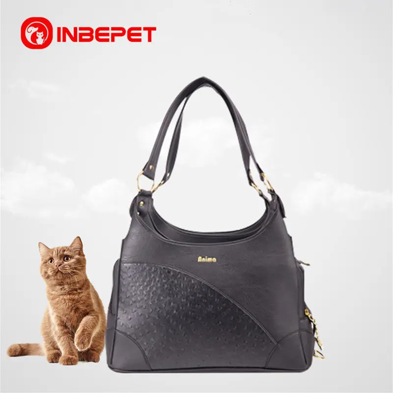 

INBEPET Pet Dog Leather All Season Suitable Bag Breathable Outdoor Travel Carries Slings Bags for Small Dogs Cats