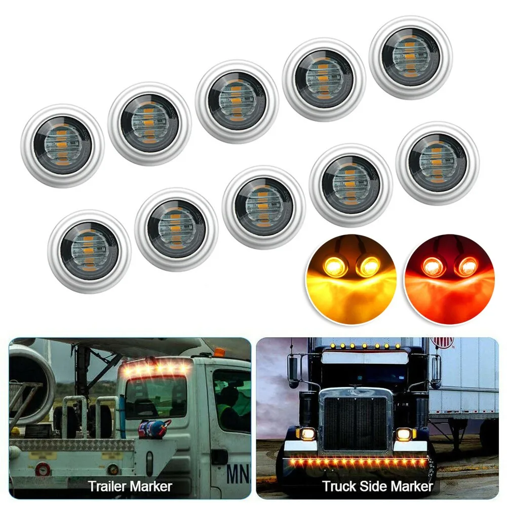 

Accessories Side Marker Light Amber & Red Car LED Lighting Parts 10 Pcs