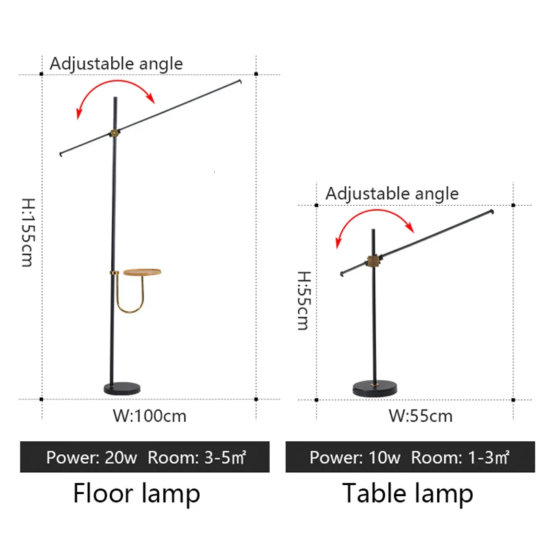 

Black Color Postmodern LED Floor Lamp For Living Room Standing Lamp 20W Table Lamp Bedrooms Offices Lighting AC110V-220v