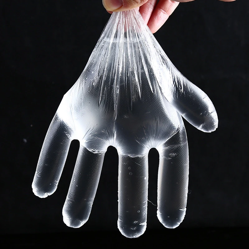 

200Pcs/box Kitchen Disposable Gloves One-off Plastic Gloves Restaurant BBQ Transparent BBQ Cooking PE Gloves Garden Accessories