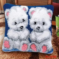 latch hook kits cross stitch carpet embroidery segment embroidery diy rug hooking set hook pillow bear grass coarse wool