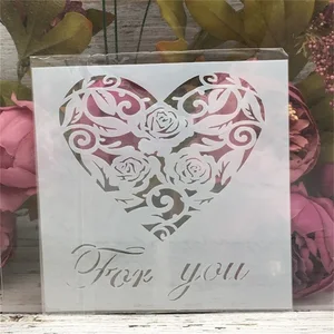 15*15 см для вас, сердце, сделай сам, слойные трафареты, настенная живопись, раскраска для скрапбукинга, декоративный шаблон