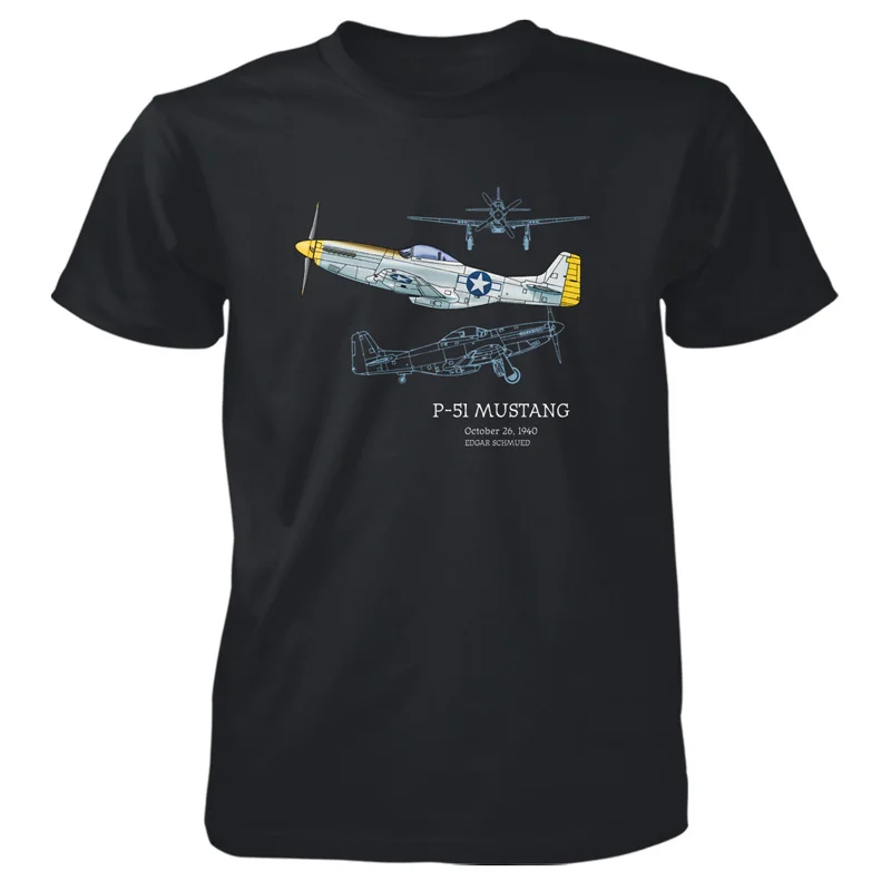 

W Us Air Force P-51 Mus Fiter T-shirt. Summer Lasting Charm ntlemen New S-3XL
