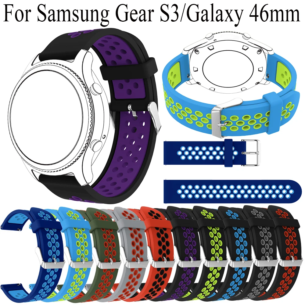 

Ремешок силиконовый для Samsung Gear S3 22 мм, двойной браслет для Samsung Galaxy Watch 3 45 мм Galaxy Watch 46 мм