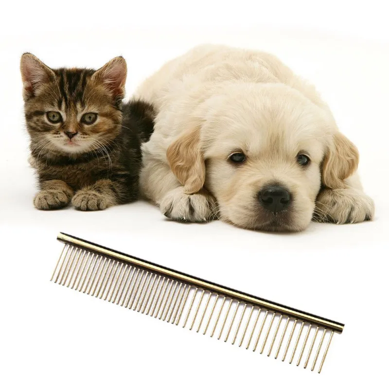 

Pet Grooming and Cleaning Products Density Haircut Stainless Steel Inline Steel Needle Comb Gold Home Tool