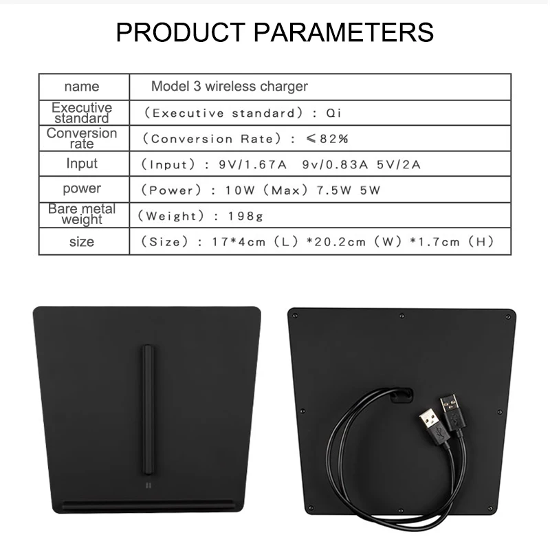 

Wireless Phone Charger car Phones Charging Anti-Skid Car Mount Auto For Tesla Model 3 Charging Board Automotive Interior Refit