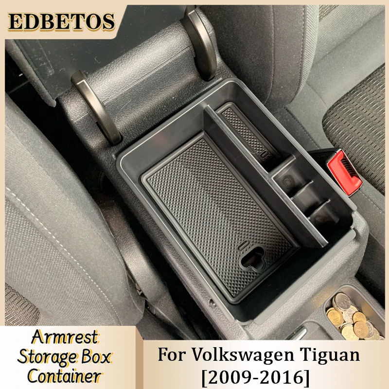 For VW Volkswagen Tiguan 2009 - 2016 Accessories Car Central Armrest Storage Box Auto Container Glove Organizer Case
