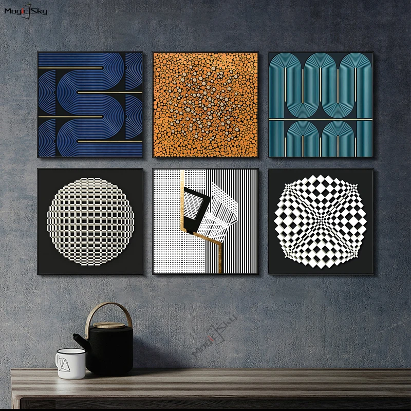 

Luxury Line Geometry Vision Art Painting Canvas Posters Prints Abstract Wall Art Pictures Living Room Home Decoration Modern
