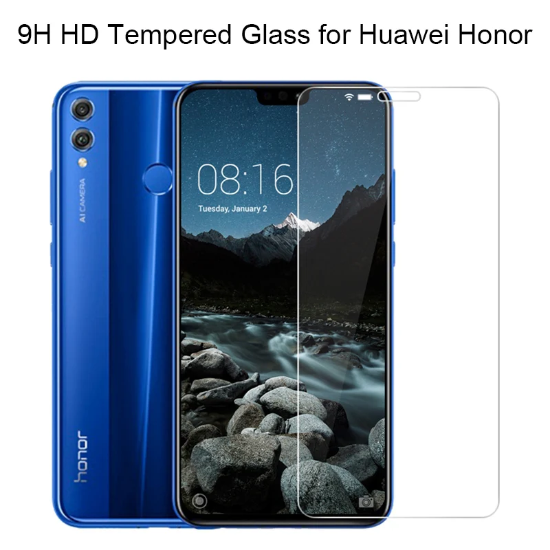 

4pcsProtective Glass on Huawei Honor 8X Tempered Glass for Honor 5C 4C 3C 9H HD Screen Protector for Honor 7X 6X 6C 5X 4X 3X